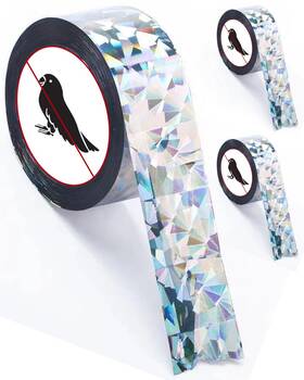 Qncd002 Sousac 2 502 Ft Bird Scare Tape Ribbon Double 1 Inch X Feet Silver
