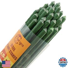 B0dwmsfs39 Sprigra Plant Stakes 57 Inch Approx 5ft Steel Garden 25 Pack Sturdy Pla
