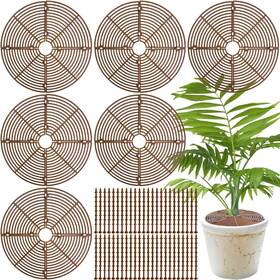 Srmayyi 710436646146 11.8 Inch Plant Pot Grid 6 Pack Soil Covers Brown