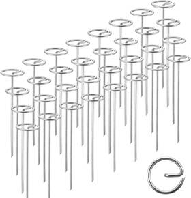 Gs-3mm-6 Sumgrow Landscape Staples 120 Pcs Garden Stakes Circle Top 6-inch G Sliver