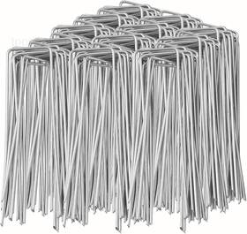 Supermmark 755641689199 100 Pack Garden Landscape Staples 6 Inch 11 Gauge Galvanized Silver