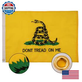 B0by8kz8zg Syii Dont Tread On Me Gadsden Flag 5x8 Ft - Embroidered Yellow Snake