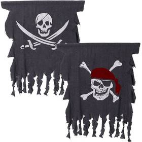 B08dlxbv26 Tatuo 2 Pcs Pirate Flags Halloween Party Decor 3x2.5ft Weathered Jolly Roger