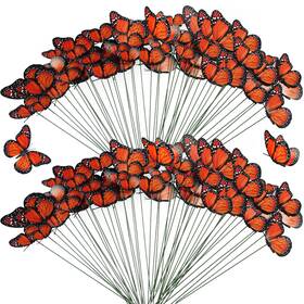 B0by58r71f Tcevily 240 Pcs Monarch Butterfly Stakes 4 Size Artificial Waterproof Garden D