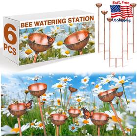 B0dtpvhksd Teenyyou 6 Pcs Bee Watering Station For Garden Metal Cups Butterfly