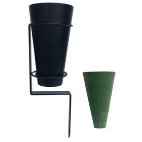 Thmubtoa 702163962514 Cemetery Flower Vase With Stake Grave Floral Foam Black