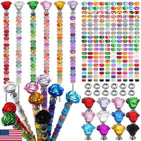 B0d1ck3nts Tigeen 236 Pcs Garden Stake Diy Fairy Wand Kit 12 Colorful Crystal Rose Tops B0d1ck3nts Tigeen 236 Pcs Garden Stake Diy Fairy Wand Kit 12 Colorful Crystal Rose Tops