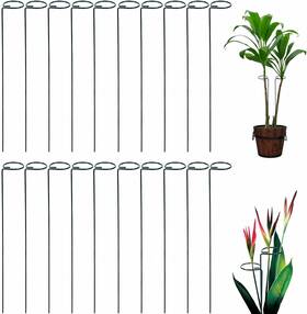 Tingyuan 611056660430 24 Inches Single Stem Plant Support Stakes Steel Garden Inch Green Tingyuan 611056660430 24 Inches Single Stem Plant Support Stakes Steel Garden Inch Green