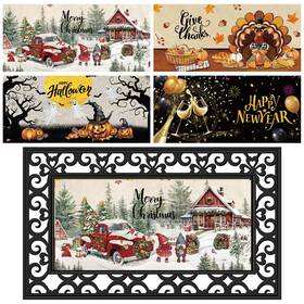B0fflz95rz Tinideya 4-pcs Seasonal Doormat Inserts Christmas Winter Holiday 22x10 Inch B0fflz95rz Tinideya 4-pcs Seasonal Doormat Inserts Christmas Winter Holiday 22x10 Inch
