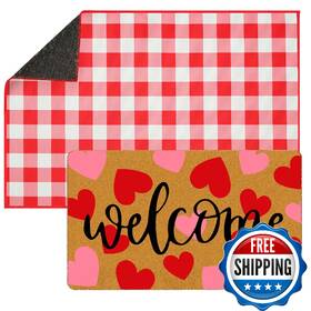 B0fy6dt7kh Tinideya 2 Pcs Valentine Day Welcome Doormat 23x35 In Heart Layered Buffalo Plai B0fy6dt7kh Tinideya 2 Pcs Valentine Day Welcome Doormat 23x35 In Heart Layered Buffalo Plai