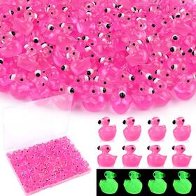 B0fjdxrycx Tinkrstuff 200pcs Mini Resin Animals Cute Rose Pink Tiny Flamingo Ducks Glow In Dark