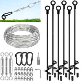 Fcs-30mao-6p Tinnmao 30 Inch Ground Anchors Heavy Duty 6 Pcs Screw In Shed Anchor Kit Wit
