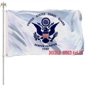 B0b5zyqlch Tnpun Us Coast Guard Flag 4x6 Ft Outdoor Double Sided Vivid Color Heavy-duty Polyest