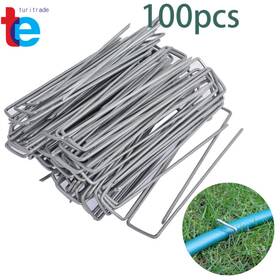 Tr28850 Turitrade 100 Pack Landscape Staples Garden Stakes Galvanized Sod 6 Inch 11 Gauge Tr28850 Turitrade 100 Pack Landscape Staples Garden Stakes Galvanized Sod 6 Inch 11 Gauge