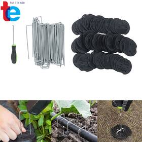 Tr77480 Turitrade 100 Pcs 6 Inch Weed Barrier Stakes With Caps And Hook For Ultimate Ground Support Tr77480 Turitrade 100 Pcs 6 Inch Weed Barrier Stakes With Caps And Hook For Ultimate Ground Support
