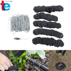 Tr77482 Turitrade 200 Pcs 6 Inch Weed Barrier Stakes With Caps And Hook For Ultimate Ground Support Tr77482 Turitrade 200 Pcs 6 Inch Weed Barrier Stakes With Caps And Hook For Ultimate Ground Support