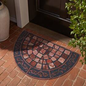 B0dt4rly7w Tyuu Half Circle Door Mat Outdoor Front Rug Indoor Outside Entrance Absorbent