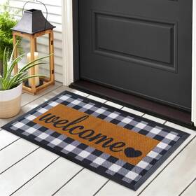 B09736fhf2 Ubdyo Welcome Mat For Front Door Outside - Dirt Trapping Doormat Outdoor Entranc
