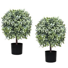 Pt0001 Unadra Topiary Trees Artificial Outdoor For Front Porch Set Of 2 Faux Shrub Plants