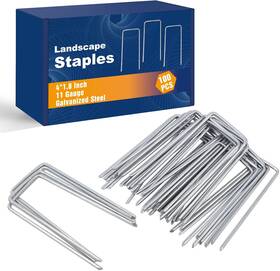 Usa 744759093905 100pcs Landscape Staples 4 Inch 11 Gauge Heavy Duty Galvanized Garden Stakes Dr