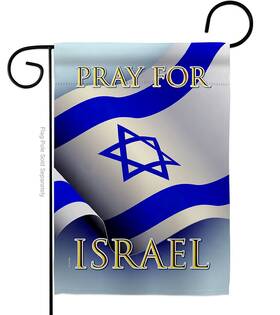 B095cmwccd Usa Decoration Pray For Israel Flag 13x18.5 Inch Double-sided Garden House Banner