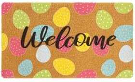 B0dkflbhrv Utaly Cute Easter Eggs Coir Door Mat 17x29 Inch Non-slip Outdoor Indoor Welcome