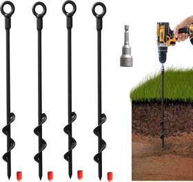 Vasgor 726084857285 16 Inch Ground Anchors 4pcs Easy To Use With Drill 30mm Diameter Heavy Du Vasgor 726084857285 16 Inch Ground Anchors 4pcs Easy To Use With Drill 30mm Diameter Heavy Du