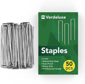 Ps-0450 Verdeluxe 50 Pack Garden Staples 6 Inch 11 Gauge Galvanized 6inch/50pcs Silver White Ps-0450 Verdeluxe 50 Pack Garden Staples 6 Inch 11 Gauge Galvanized 6inch/50pcs Silver White