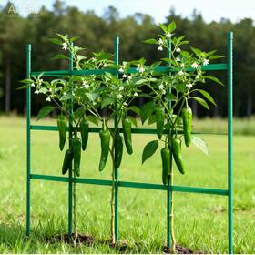 Vevor 197988176695 Tomato Stakes 50 Pack 46in Plastic Coated Metal Plant Support Garden