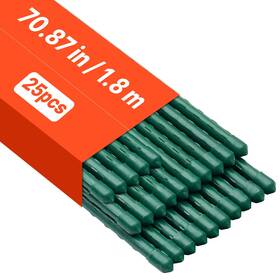 Csp11-1800-25 Vevor Garden Stakes Tomato 25 Pack 70.87 Inch Plastic Coated Metal Sticks