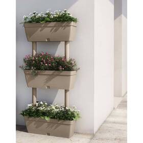 151825 Vidaxl Flower Box 6 Pcs Vertical Garden Planter For Growing Vegetables Taupe