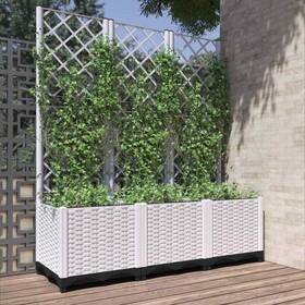 153284 Vidaxl Garden Planter With Trellis Plant Pot Flower Box Outdoor Patio White Pp 153284 Vidaxl Garden Planter With Trellis Plant Pot Flower Box Outdoor Patio White Pp