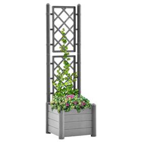 317581 Vidaxl Raised Garden Bed Planter Box With Trellis For Vegetable Pp Stone Gray 317581 Vidaxl Raised Garden Bed Planter Box With Trellis For Vegetable Pp Stone Gray