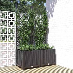318271 Vidaxl Garden Planter With Trellis Plant Pot Flower Box Outdoor Patio Black Pp 318271 Vidaxl Garden Planter With Trellis Plant Pot Flower Box Outdoor Patio Black Pp