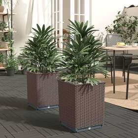 364184 Vidaxl Planters Flower Boxes With Rattan Look Outdoor Plant For Patio 364184 Vidaxl Planters Flower Boxes With Rattan Look Outdoor Plant For Patio