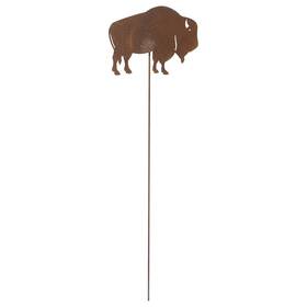 Sbs-vwi-rgs-186 Village Wrought Iron Buffalo Rusted Garden Stake