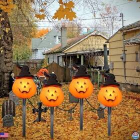 O-i-c-4-0.6-a32 Visit The Abeja Store Lr-i/o-i-c-4-0.6-a32 4pcs Pumpkin Pathway Marker Lights C7 Halloween Decorations
