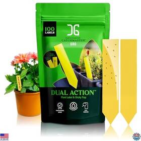 993-am-1e Visit The Catchmaster Store Dual Action Plant Labels 100 Pk Sticky Insect Trap Stakes
