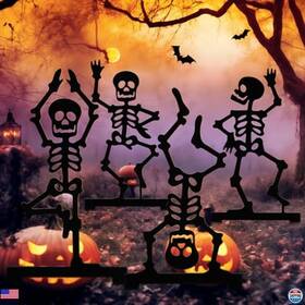 Hod-geelin-3622 Visit The Geelin Store 4-pack Gothic Metal Halloween Yard Signs - Black Skeleton Garden Stakes Hod-geelin-3622 Visit The Geelin Store 4-pack Gothic Metal Halloween Yard Signs - Black Skeleton Garden Stakes