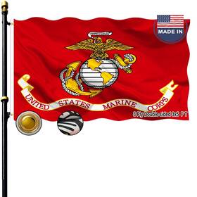 B0dx5ml324 Volta Double Sided Marine Corps Usmc 3x5ft Outdoor Heavy Duty 3-ply Durable Pol