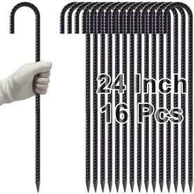 B0c77x96d1 Vvokgo 16pk 24 Inch J Hook Rebar Stakes 3/8 D Heavy Duty Ground Anchors B0c77x96d1 Vvokgo 16pk 24 Inch J Hook Rebar Stakes 3/8 D Heavy Duty Ground Anchors