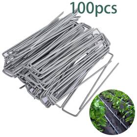 Wa1428075ur Waltyotur 6 Inch 11 Gauge 100 Pack Landscape Staples Garden Stakes Galvanized Sod