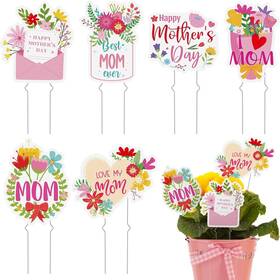 Chi-weysat-2303 Weysat 6 Pcs Mothers Day Plant Stakes Flower Pots As Shown In The Figure