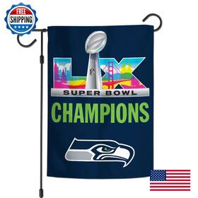 B0gm258pkn Wincraft Seattle Seahawks Super Bowl Lx Champions Double-sided 12x18 Garden Flag