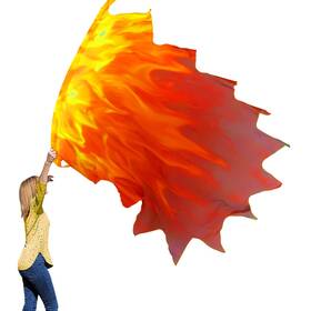 B0fd3ktvr3 Wuchieal Wucheal 53x45 Inch Prophetic Chiffon Flex Worship Flag Raging Fire