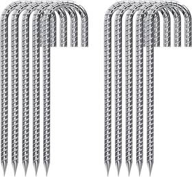 Yt-gjz-002 Wulankd 10 Pack 12 Inch Galvanized Rebar Stakes Heavy Duty J-hook Silvery