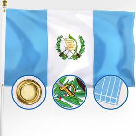 B0bnx49rvl Xifan Premium Guatemala Flag 3x5 Ft Outdoor Double Sided Heavy Duty 210d Nylon