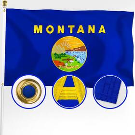 B0cgr8ss9d Xifan Montana State Flag 3x5 Ft Outdoor Double Sided Embroidered Heavy Duty Nylo