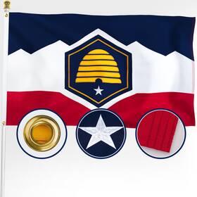 B0cjdtk2qw Xifan Utah State Flag 3x5 Ft - Double Sided Embroidered Heavy Duty Nylon Outdoor