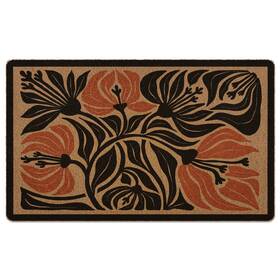 B0f9ytcbhp Xldlioo Boho Floral Welcome Doormat Indoor Outdoor Black Flower Mat 30x17 Inch